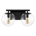 thumbnail image 5 of SAFAVIEH Severa 2-Light LED Black Metal Wall Sconce with Clear Shade, 5 of 8