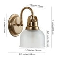 thumbnail image 5 of JONATHAN Y Virginia 5.75" 1-Light Metal/Glass LED Vanity Light, Brass Gold, 5 of 7