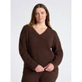 thumbnail image 2 of Joyspun Women's Sleepwear Cozy Knit V-Neck Pullover Top, Sizes XS-3X, 2 of 6