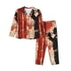 thumbnail image 1 of Fotbe Silhouette Trumpet Red Art Conjunto de Pijama de Manga Larga para Mujer con Estampado, Ropa de Dormir de 2 Piezas, Conjunto de Casa Suave y Cómodo con Bolsillos-XX-Large, 1 of 7