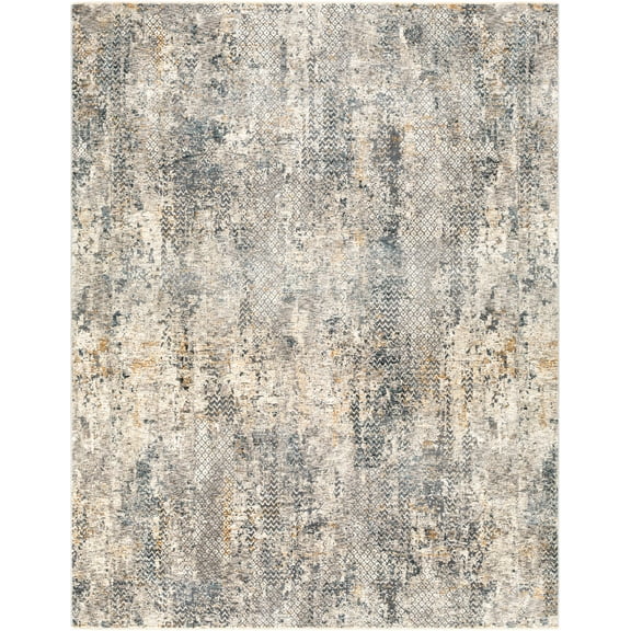 BoutiqueRugs Lawnton Contemporary Area Rug - Light Gray, Charcoal, Peach - 10' x 13'11"