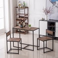 thumbnail image 2 of Counter Height Dining Set, 3 Pcs Dining Table Set, Wooden Table and 2 Chairs Legs for Breakfast Nook, Kitchen, Dining Room, Modern Style Small Space Table Set for 2, Walnut Color, JA1077, 2 of 9