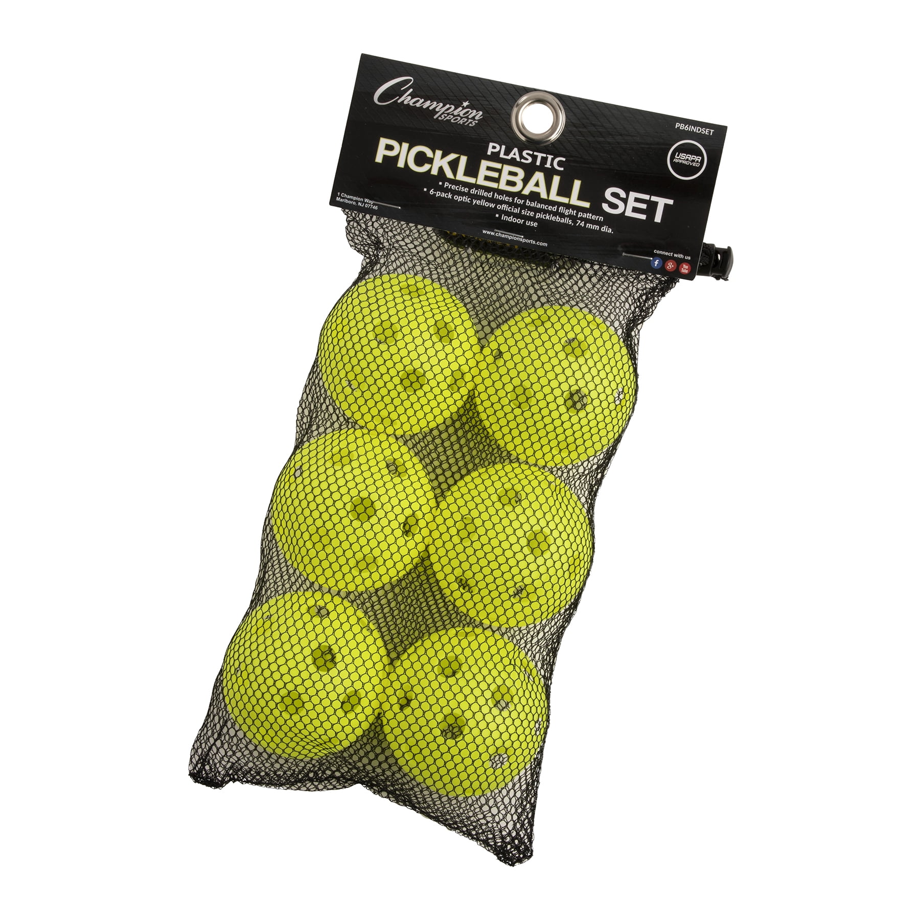 Champion Sports Recreational Indoor Pickleball Set 6 Per Set 2 Sets (CHSPB6INDSET-2)
