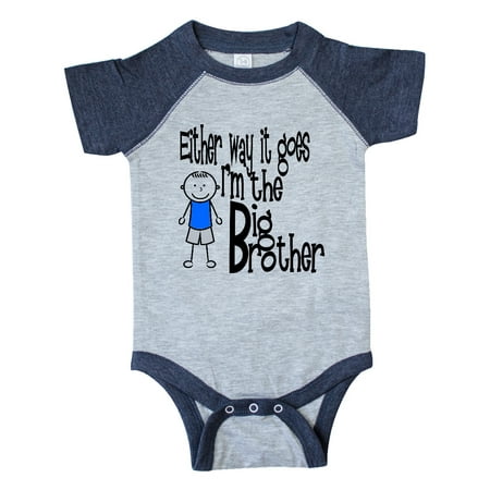 

Inktastic Either Way It Goes I m the Big Brother Gift Baby Boy Bodysuit