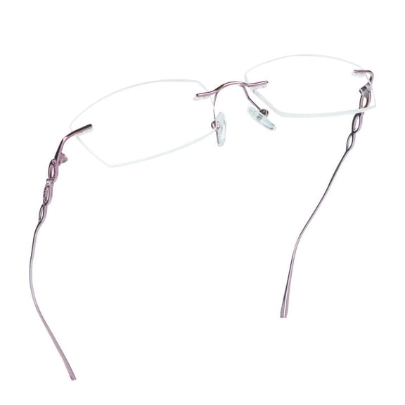 LifeArt Pure Titanium Frame Glasses/Blue Light Blocking Reading Glasses, Reduce Eyestrain, Stylish for Men and Women(Pink, 4.00 Magnification)