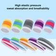 thumbnail image 4 of Tnobhg Sweatbands Set Soft Elastic Moisture Wicking Wristbands Breathable Quick-drying Vibrant Color Headband Athletic Bands Set, 4 of 8