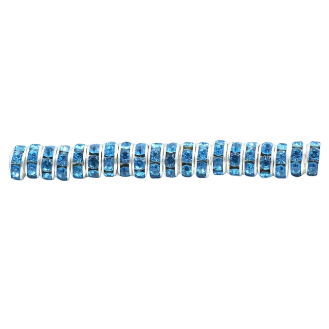 sweethay 50 piezas de cuentas espaciadoras hechas a mano de Rondelle de diamantes de imitación, joyería de cristal multicolor, pendientes de cuentas Artesanía lago azul 8MM50 Piezas sweethay HA062300-05