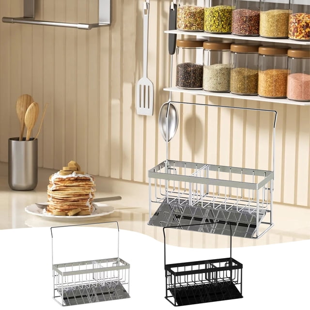 Estantería de fregadero de cocina de acero inoxidable • Divisor ajustable • Organizador de almacenamiento en encimera • 8,39x8,46x3,54 pulgadas