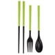 thumbnail image 2 of Juego de vajilla de plástico ABS, cuchara, tenedor, palillos, contiene vajilla plegable portátil para exteriores, color verde, 2 of 8
