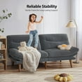 thumbnail image 5 of Convertible Sectional Sofa Couch, 3 Seat L Shaped Sofa with Removable Pillows Soft Corduroy Fabric Small Couch Mid Century for Living Room, Apartment and Office (Gray), 5 of 10