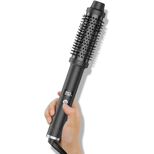 wonima44 Thermal Brush, 1 1/2 Curling Iron, Ionic Heated Round Brush Quick Heating, Hair Curler Curling Brush Dual Voltage Travel-Friendly, Black