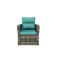 thumbnail image 4 of WestinTrends 6-Piece Patio Furniture Conversation Sofa Set PE Rattan Wicker, Brown/Turquoise, 4 of 10