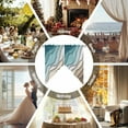 thumbnail image 6 of Swag Curtains Valances for Windows, Teal Brown Beach Coastal Short Kitchen Window Curtains Over Sink, Abstract Geometric Ocean Waves Cafe Curtains Panel Set Of 2,Rod Pocket, 36 Inches Length, 6 of 8