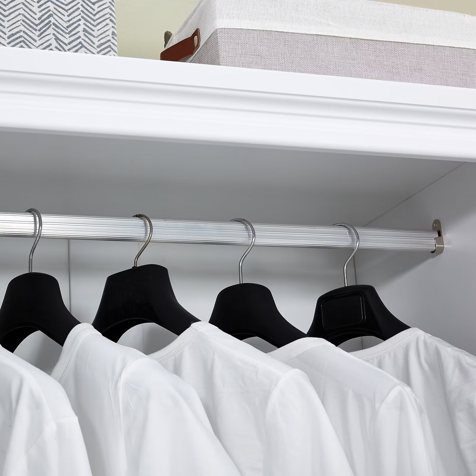 ModMakers 4 Door Wardrobe Armoire Closet, Modern Wood Wardrobe Storage Cabinet with Hanging Rods & Drawers, White