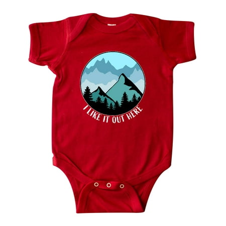 

Inktastic I Like It Out Here Mountains in Blue Gift Baby Boy or Baby Girl Bodysuit