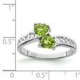 thumbnail image 2 of 925 Sterling Silver Rhodium Peridot Heart Ring Size 6, 2 of 6