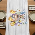 thumbnail image 5 of Table Runners 120 Inches Long Dress Scarves, Bunny Easter Farmhouse Coffee/Dining/Kitchen Table Runner for Living Room, Spring Floral Elegant Pastoral Wooden 13x120 Inch, 5 of 9