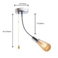 thumbnail image 2 of FSLiving Adjustable Wall Light with Zipper Switch 12V Silver Decorative Light Ceiling Light Wall Cabinet Light Ceiling Mount, 2700K Bulb Included Industrial Semi Flush Mount for RV Camper - 1 Light, 2 of 6
