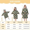 thumbnail image 4 of FORMRS Wearable Blanket Hoodie with Sleeves for Kids Cozy Flannel Sweatshirt, Pink Geometric Flowers, 4 of 7