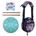 thumbnail image 1 of Tambor de Lengüeta de Acero Ammoon 5.5 Pulgadas, Sonido Relajante en C Natural, 8 Tonos, Incluye Baquetas y Bolsa de Transporte, Ideal para Terapia y Regalos, Color Verde Pastel., 1 of 6