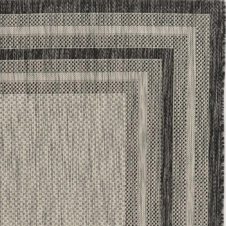 3'X4' Grey Machine Woven Uv Treated Bordered Indoor Outdoor Accent Rug 3'X4' Grey Machine Woven Uv Treated Bordered Indoor Outdoor Accent Rug