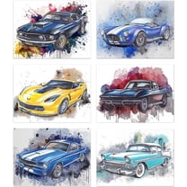 Car Posters,Modern Car Wall Art Prints,Sport Car Poster for Men,Sports Posters Car Wall Art Supercar Decor for Boys Room Bedroom Set of 6(10x8 Inch) Unframed