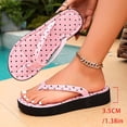 thumbnail image 5 of Yuanlong Women's Thong Sandals Polka Dot Flip Flops Wedge Soft EVA Platform Non Comfort Casual Beach Walking Sandals, 5 of 8