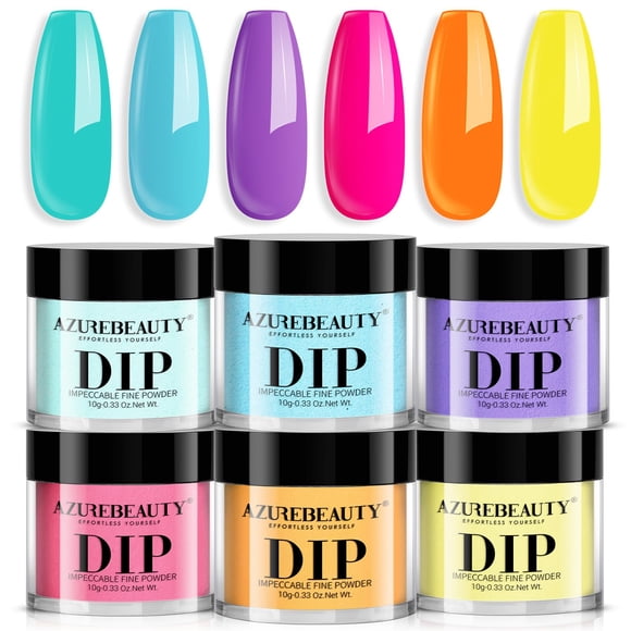 Set de uñas en polvo AZUREBEAUTY Bright Summer, 6 colores