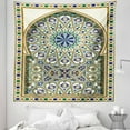 thumbnail image 1 of Turkish Pattern Tapestry, Arch and Frame with Geometric Details Stars and Triangles, Fabric Wall Hanging Decor for Bedroom Living Room Dorm, 5 Sizes, Caramel Green Indigo, by Ambesonne, 1 of 1