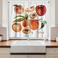 thumbnail image 2 of Ambesonne Peach Kitchen Curtains, Delicious Nectarines, 55"x45", Orange Green and Red, 2 of 3