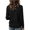 thumbnail image 6 of cocolona Pullover Sweaters for Women Crew Neck Long Sleeve Knitted Fall Tops Casual Loose Solid Color Base Sweater, 6 of 7