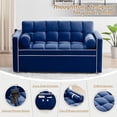 thumbnail image 6 of Dinosisco 55" Convertible Loveseat Sleeper, Upholstered Tufted Sofa Bed for Living Room, Blue Velvet, 6 of 9