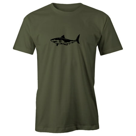 Grab A Smile Great White Shark Silhouette Adult Short Sleeve 100% Cotton