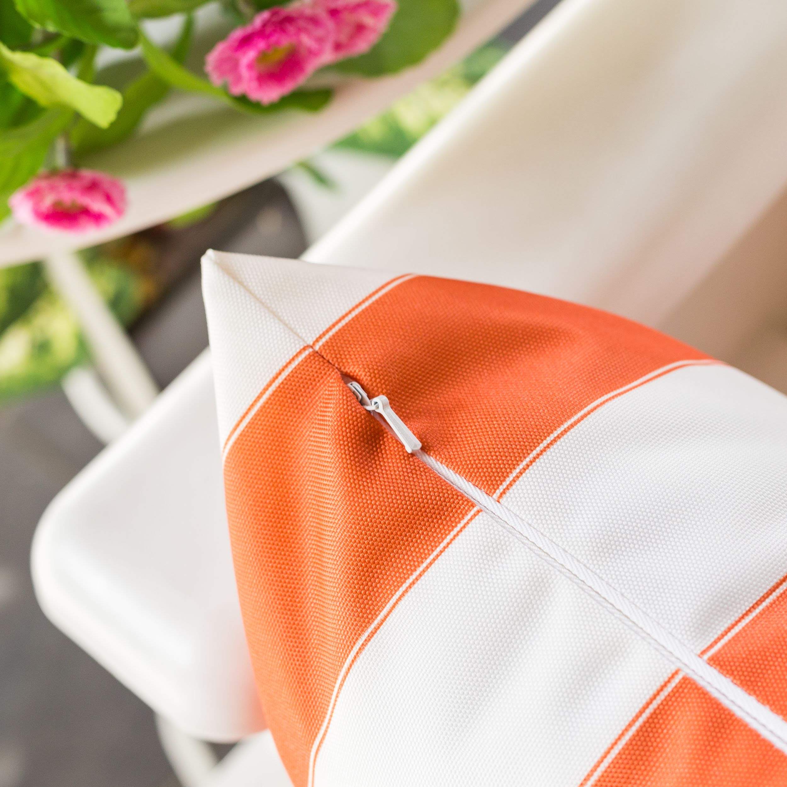Riley Orange Rectangular Outdoor Throw Pillow