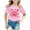 Pink, variant on Lisbinx Children T Shirts Solid Color Casual Patterned Letter Print Tunic Tops Crewneck Short Sleeve T Shirts for Teen Girls Seasonal Discounts