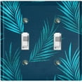 thumbnail image 1 of Metal Light Switch Plate Cover Tropical Jungle Palm Leaves Blue Teal JGL006, 1 of 13