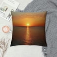 thumbnail image 2 of Orinice Sunset Ocean Boat Graphic Decorative Cushion Throw Pillow Cover Zipper Closure Summer Short Plush 1PC 24x24in, 2 of 5