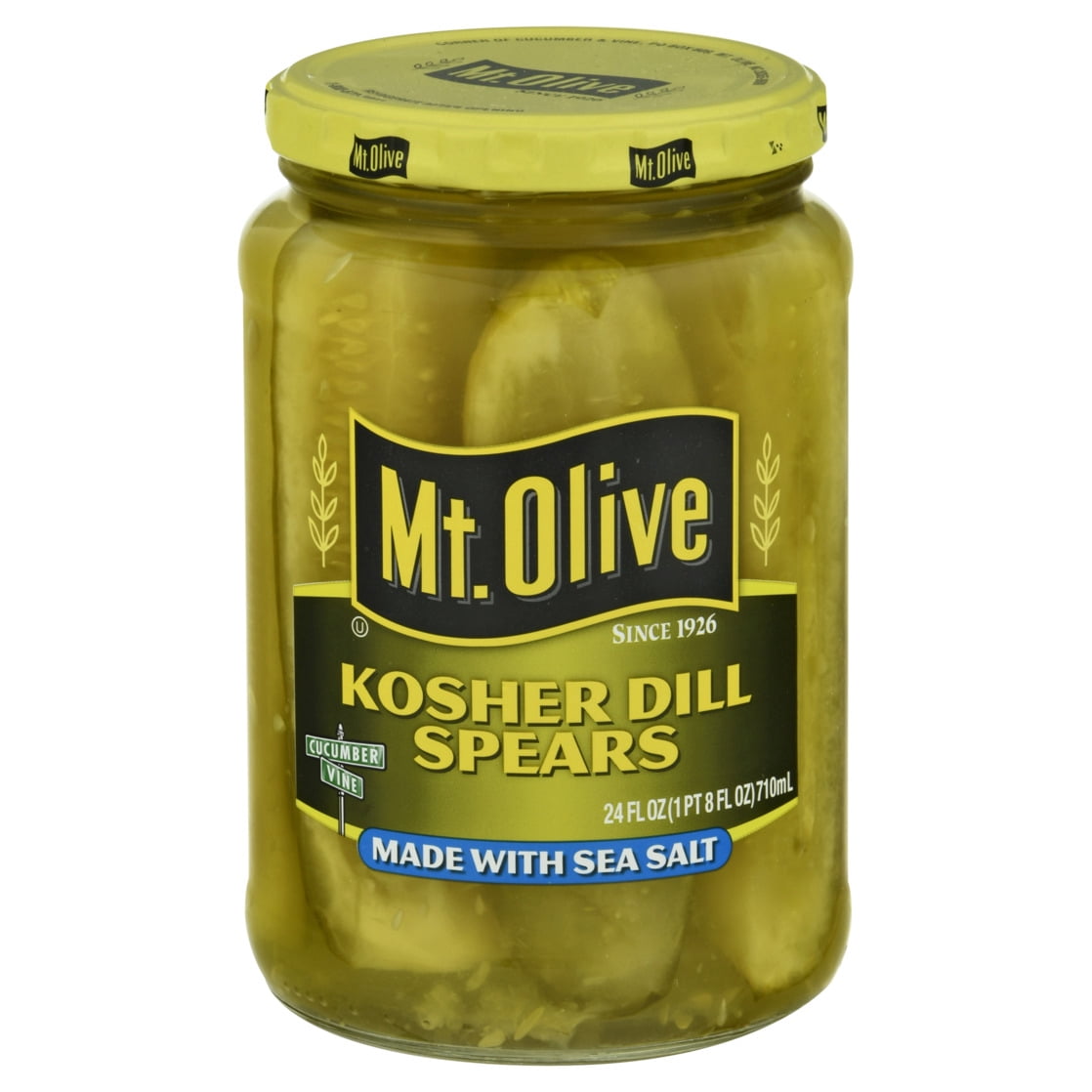 (12 pack) Mt. Olive Kosher Dill Spear Pickles with Sea Salt - 24 fl oz jar