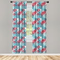 thumbnail image 4 of Ambesonne Abstract Window Curtains, Intertwined Circles Square, Each 28" W x 63" L, Seafoam Petrol Blue and White, 4 of 4