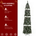 thumbnail image 3 of Zimtown 9ft Pre-Lit Artificial Christmas Tree w/ Remote Control and 460 LED Color Changing Lights, Slim Flocked Xmas Tree Auto, Party Decorations Indoor, Green, 3 of 9
