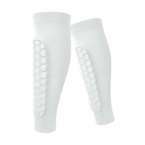 TELOLY Soccer Shin Guards for Kids Youth Adults, Shin Guard Soccer Sleeves for 2-18 Years Old Boys Girls Men Women, Calf Compression with Honeycomb Pads (Size M, White)