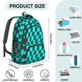 thumbnail image 5 of Blue and Black Wavy Checkered Pattern Backpack for School, Cute School Bag with Adjustable Shoulder Straps and Padded Back, 16.9"x12.6"x5.9", 5 of 5