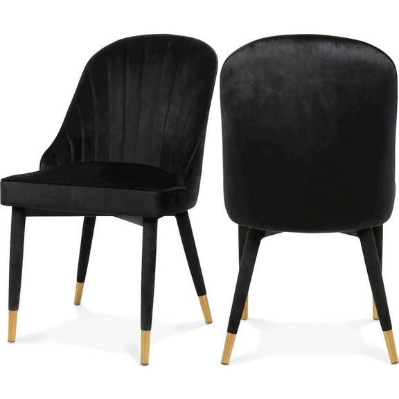 Meridian Furniture Belle Black Velvet Dining Chair (Set of 2)