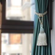 BEL AVENIR 2 Pack Curtain Tieback Tassel Drapery Rope Handmade Holdbacks Home Decorative Blue