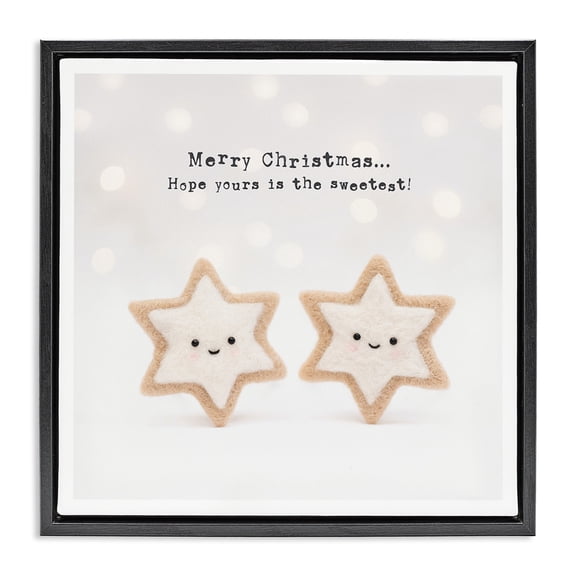 Stupell Industries Farmhouse Christmas Cookie Phrase Black Floating Frame Canvas Art, 25 x 25, by Lemon & Sugar