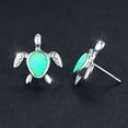 thumbnail image 6 of kcavykas 925 Opal Sea Turtle Earrings for Women – Sterling Silver Birthstone Studs, Ocean Animal Jewelry Gift, Cute Everyday Wear, Elegant Turtle-Themed Accessories Green, 6 of 7