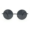 thumbnail image 2 of Iconic Hippie Musician 70s Round Circle Lens Metal Rim Sunglasses All Black, 2 of 4