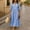 Sky Blue plus size v neck midi dress a1, variant on Women Plus Size V Neck 3/4 Sleeve Button Down Dot Boho Midi Dress Flowy Casual Loose Maxi Travel Dresses with Elastic Waist, White M