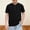 Black, variant on Boy's Henley Short Sleeve Shirts Crewneck Button Up Waffle T-Shirt Solid Color Summer Lightweight School Tees Tops 4-14 Years