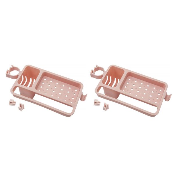 Matsuzay Estante de drenaje Estante de almacenamiento desmontable Organizador de plástico ajustable para cocina de baño, rosa Type1 NO1